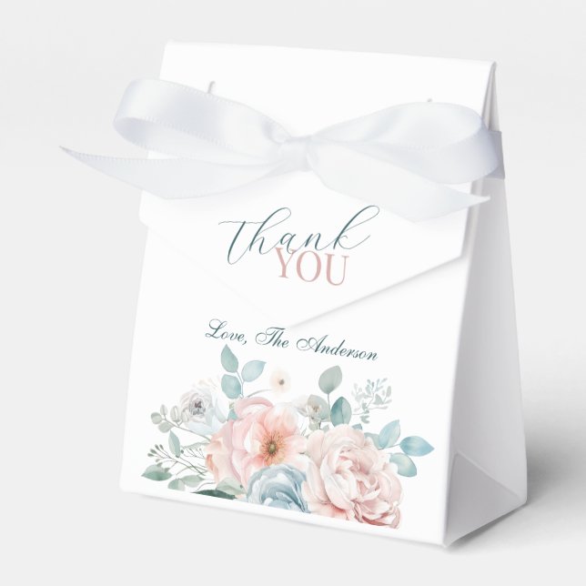 Caja Para Regalos Bebé en el Bebé Dusty Blue Gracias (Front Side)