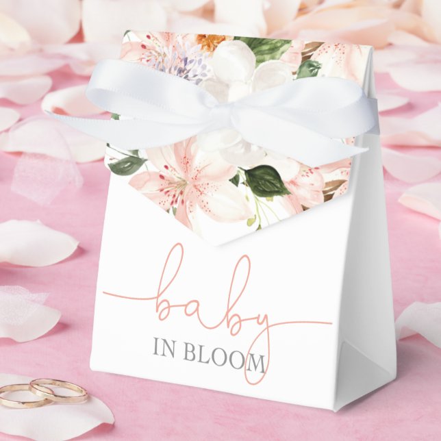 Caja Para Regalos Bebé en lirios florales rosas de Bloom (Boda)
