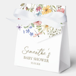 Caja Para Regalos Bebé Flor Silvestre en Flor Invitación al Shower