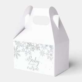 Caja Para Regalos Bebé hace frío afuera Baby Shower Plata