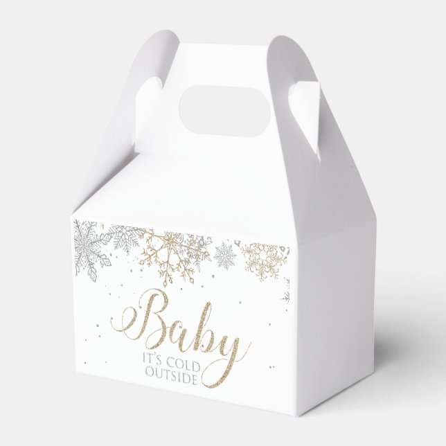 Caja Para Regalos Bebé, hace frío fuera del Baby Shower invernal (Front Side)