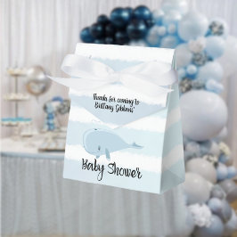 Caja Para Regalos Bebé lindo ballena azul Baby Shower a rayas