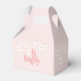 Caja Para Regalos Bebé margarita en un Baby Shower rosa en flor