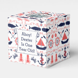 Caja Para Regalos Bebé Náutico Personalizado Fiesta de un año