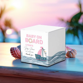 Caja Para Regalos Bebé Náutico Rosa en Baby Shower a bordo