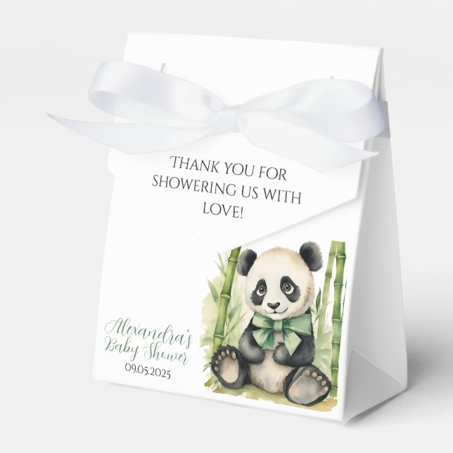 Caja Para Regalos Bebé Panda Bear Sexo Neutral Baby Shower (Front Side)