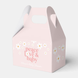 Caja Para Regalos Bebé Retro Daisy Paz Amor Fiesta de Bebé