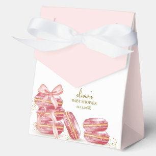 Caja Para Regalos Bébé Rosa Bonjour Bébé Macarons francés Baby Showe
