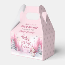 Caja Para Regalos Bebé rosa hace frío fuera de Baby Shower Chica de 