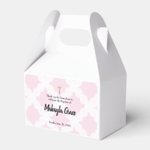 Caja Para Regalos Bebé Rosa personalizado Baptismo Gracias regalo
