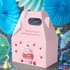 Caja Para Regalos Bebé Rosa Primera fiesta de cumpleaños de cerezas