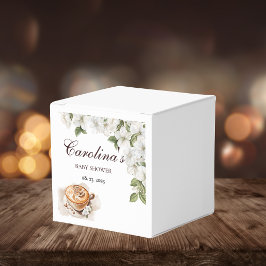 Caja Para Regalos Bebé rústico prepara café Baby Shower