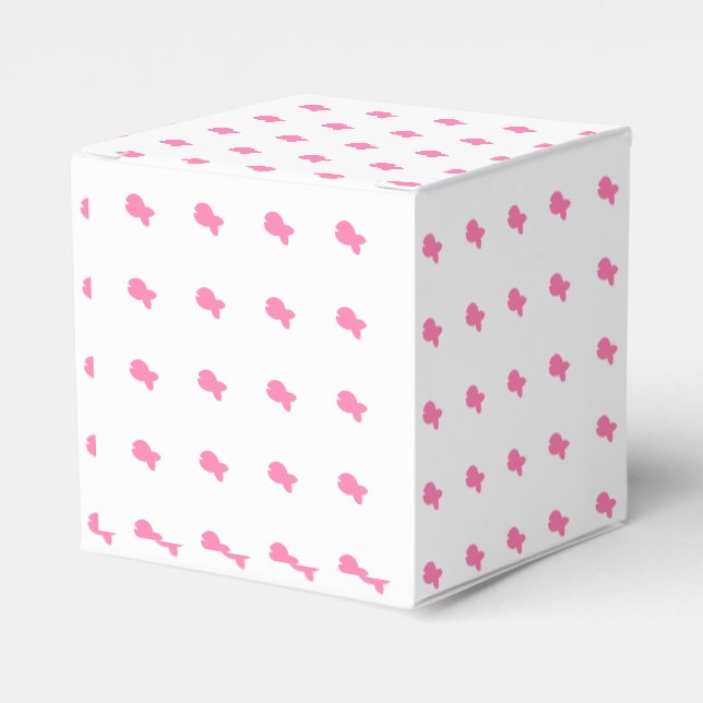 Caja Para Regalos Bebé Tiburón Rosa Fiesta de Cumpleaños Blanco  (Costado Anverso)