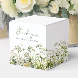 Caja Para Regalos Bebé Verde En El Baby Shower De Flor Floral Floral