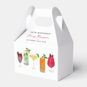 Caja Para Regalos Bebidas de Cócteles de Acuarela Fiesta Cumpleaños