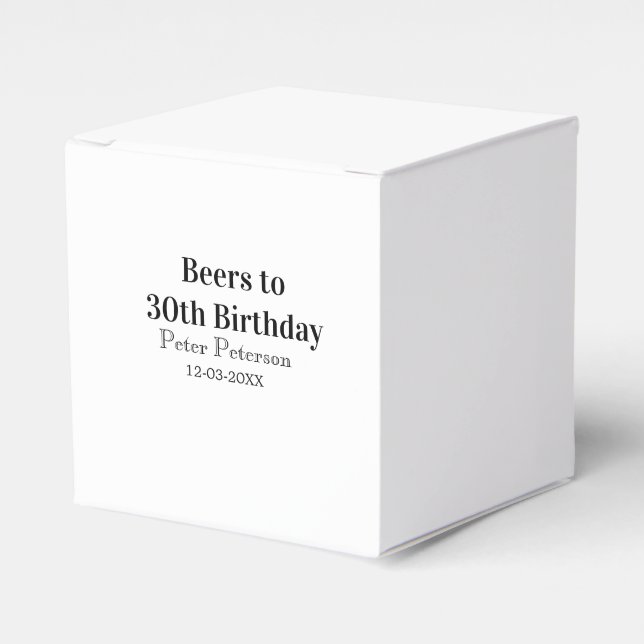 Caja Para Regalos Beers to 30th birthday name date man stylishSimple (Costado Anverso)