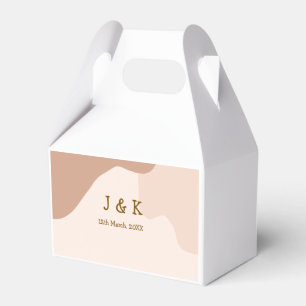 Caja Para Regalos Beige boho curvo naranja boda nombre fecha