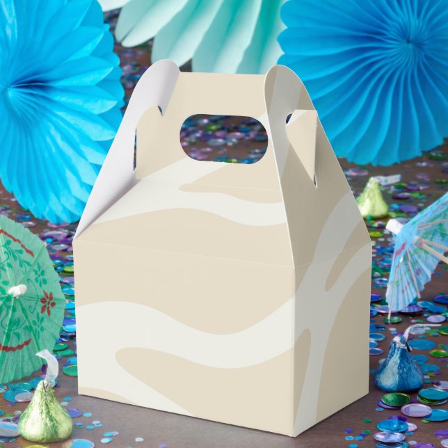 Caja Para Regalos Beige Cream Simple Organic Pattern Gable (Fiesta)