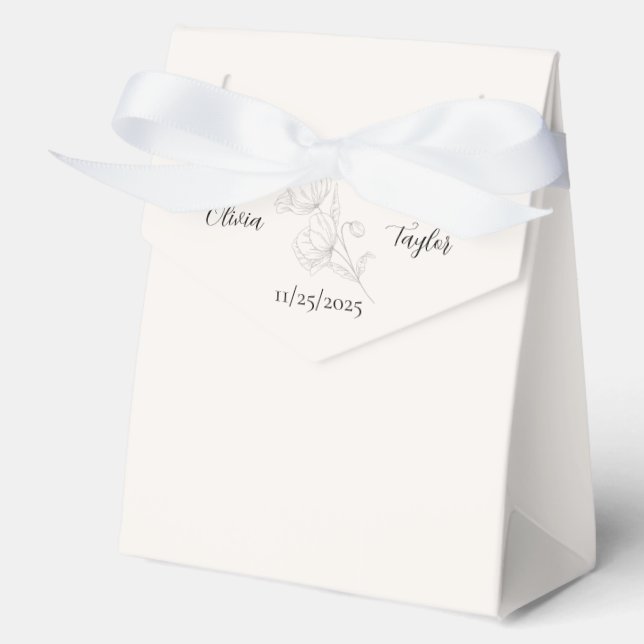 Caja Para Regalos Beige Elegance Wedding Favor Boxes (Anverso)