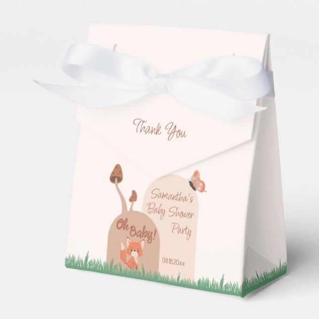 Caja Para Regalos Beige Forest Thuelo Fox Baby Shower (Front Side)