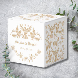 Caja Para Regalos Beige Otomi Favor Box