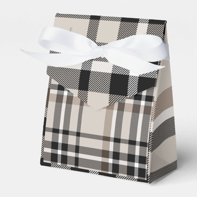 Caja Para Regalos Beige Scottish Tartan Plaid (Front Side)