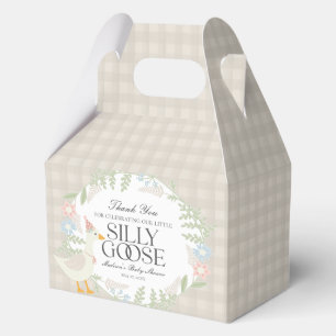 Caja Para Regalos Beige Silly Goose Floral Gingham Baby Shower