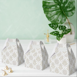Caja Para Regalos Beige & White Sparkling Quatrefoil Pattern