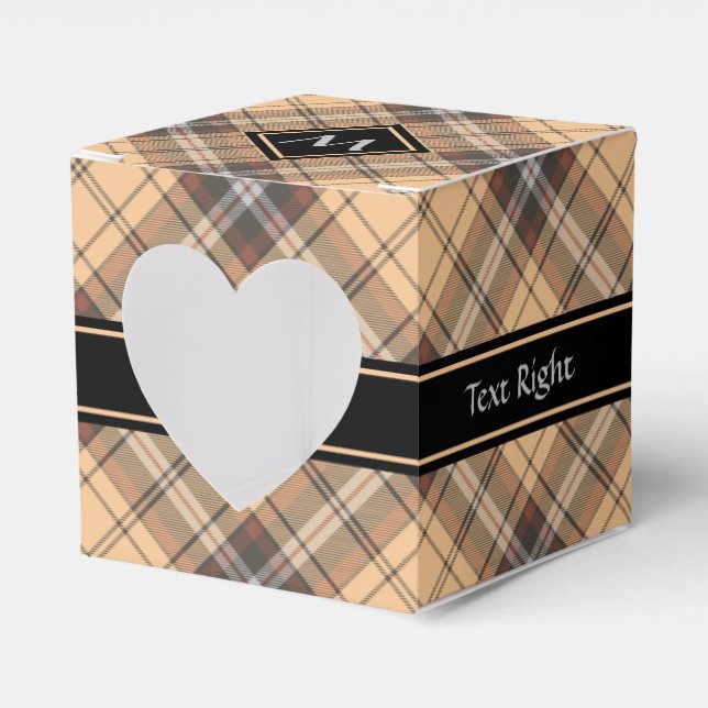 Caja Para Regalos Beige y tartán marrón (Anverso)