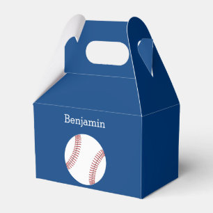 Caja Para Regalos Béisbol con el nombre de encargo - azul real