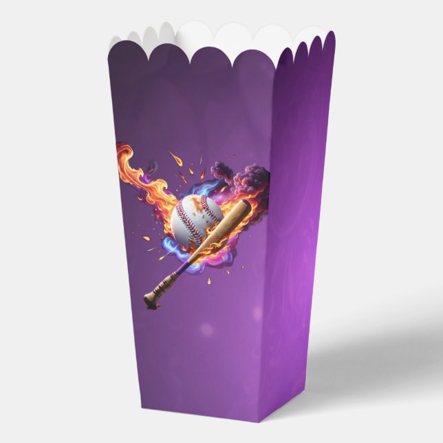 Caja Para Regalos Béisbol en llamas. (Reverso )