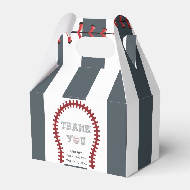 Caja Para Regalos Béisbol Gracias Baby Shower personalizado (Front Side)