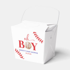 Caja Para Regalos Béisbol Oh Boy Brown White Baby Shower