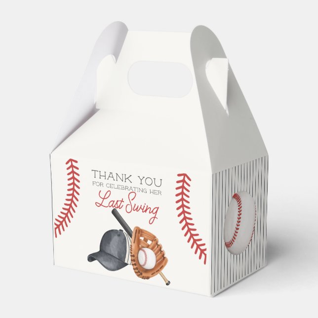 Caja Para Regalos Béisbol Último Swing Jonrón Desayuno de Despedida  (Front Side)