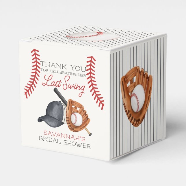 Caja Para Regalos Béisbol Último Swing Jonrón Despedida de Soltera (Costado Anverso)