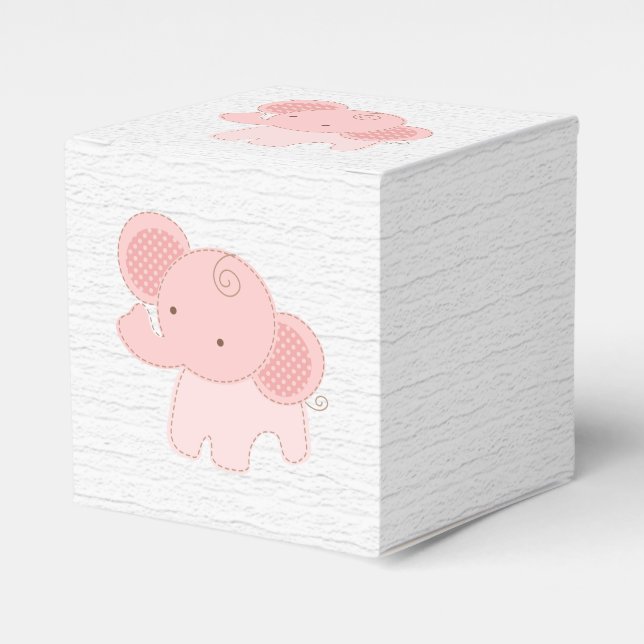 Caja Para Regalos Bello bebé elefante rosa (Costado Anverso)