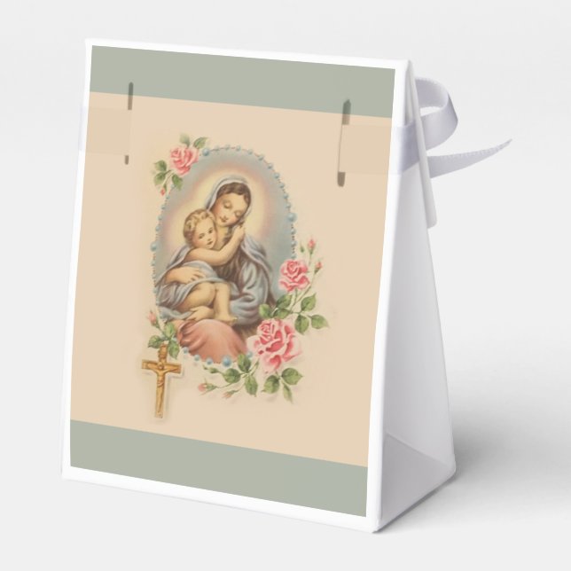 Caja Para Regalos Bendita Virgen María Madre Niño Jesús (Reverso)