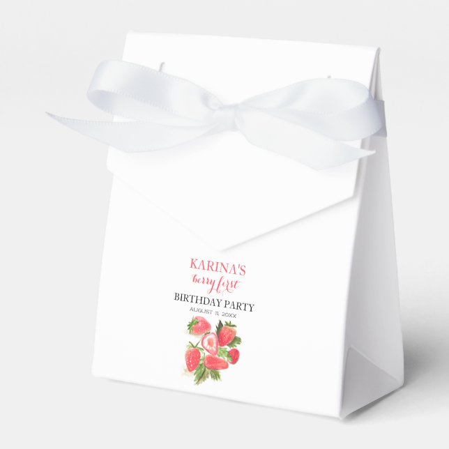 Caja Para Regalos Berry 1er cumpleaños Fiesta Fresa frutal verano (Front Side)