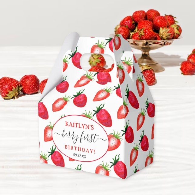 Caja Para Regalos Berry de fresa dulce primer cumpleaños (Subido por el creador)