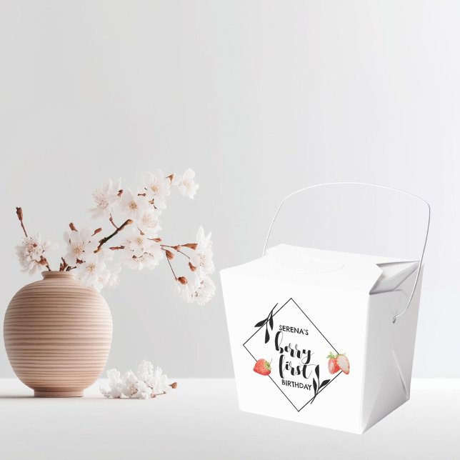 Caja Para Regalos Berry First | 1 cumpleaños | Fresa | Moderno (Subido por el creador)