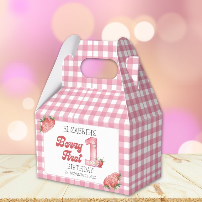 Caja Para Regalos "Berry First Birthday Girl strawberry Decoration (Subido por el creador)