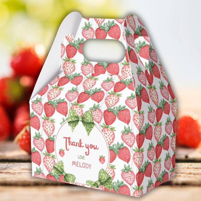 Caja Para Regalos Berry First Birthday Strawberry Party  (Subido por el creador)