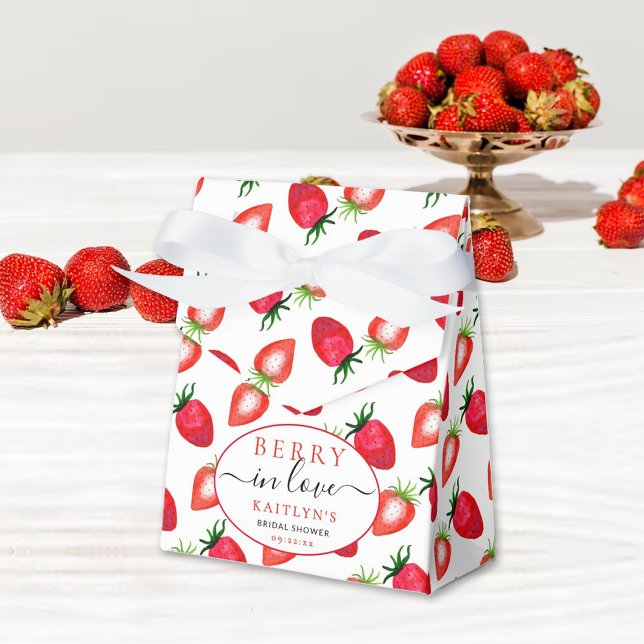 Caja Para Regalos Berry In Love Strawberry Bridal Shower (Subido por el creador)