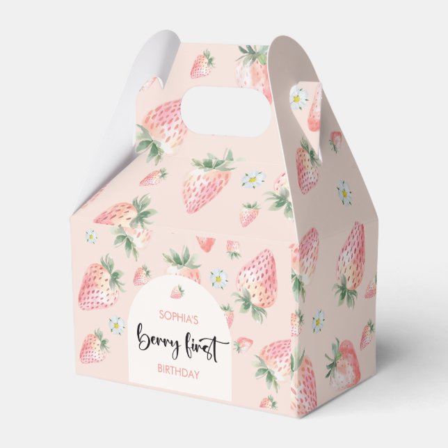 Caja Para Regalos Berry, primer cumpleaños de fresa (Front Side)