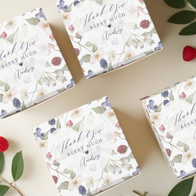 Caja Para Regalos Berry Sweet Baby Shower Wild Berries Gracias (Berry Sweet Baby Shower Wild Berries Thank You Favor Boxes)