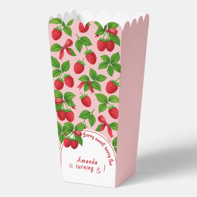 Caja Para Regalos Berry Sweet Raspberry Kids Birthday Fiesta - (Anverso)