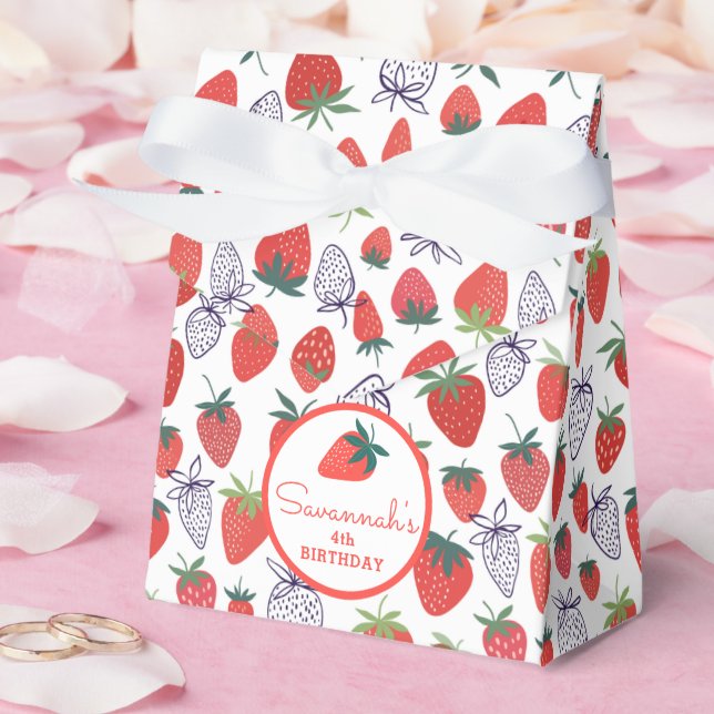 Caja Para Regalos Berry Sweet Red Strawberry Birthday Favor Box (Boda)