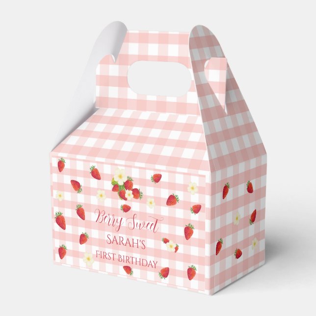 Caja Para Regalos Berry Sweet Strawberry 1st Birthday Party Gift  (Front Side)