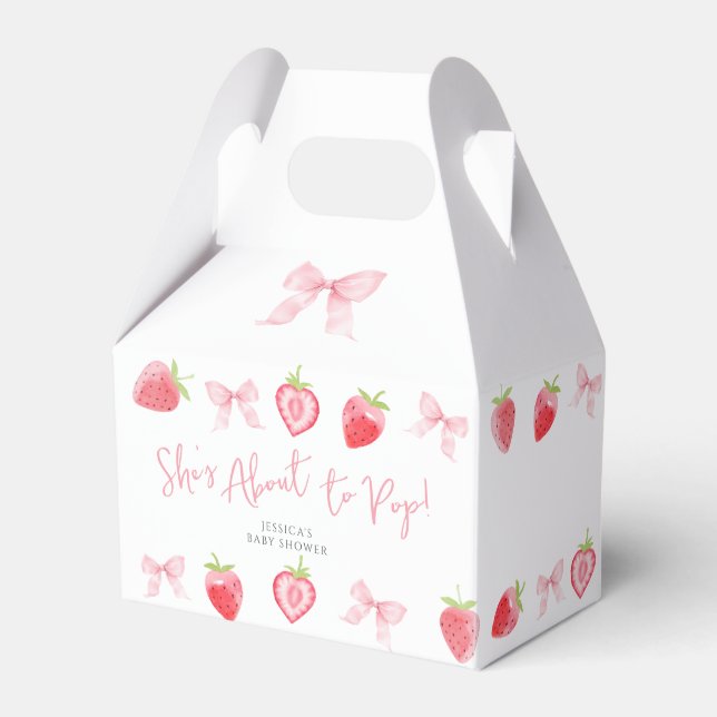Caja Para Regalos Berry Sweet Strawberry Bow Baby Shower (Front Side)