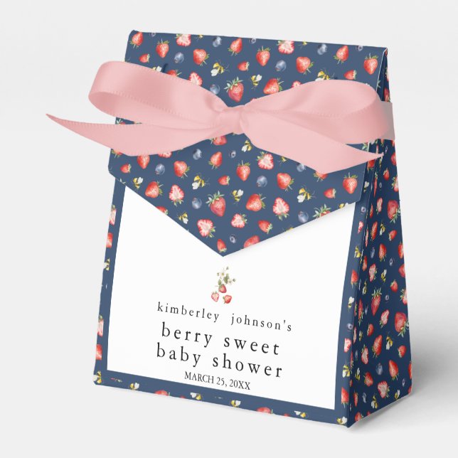 Caja Para Regalos Berry Sweet Strawberry Chica Baby Shower Favor Box (Front Side)